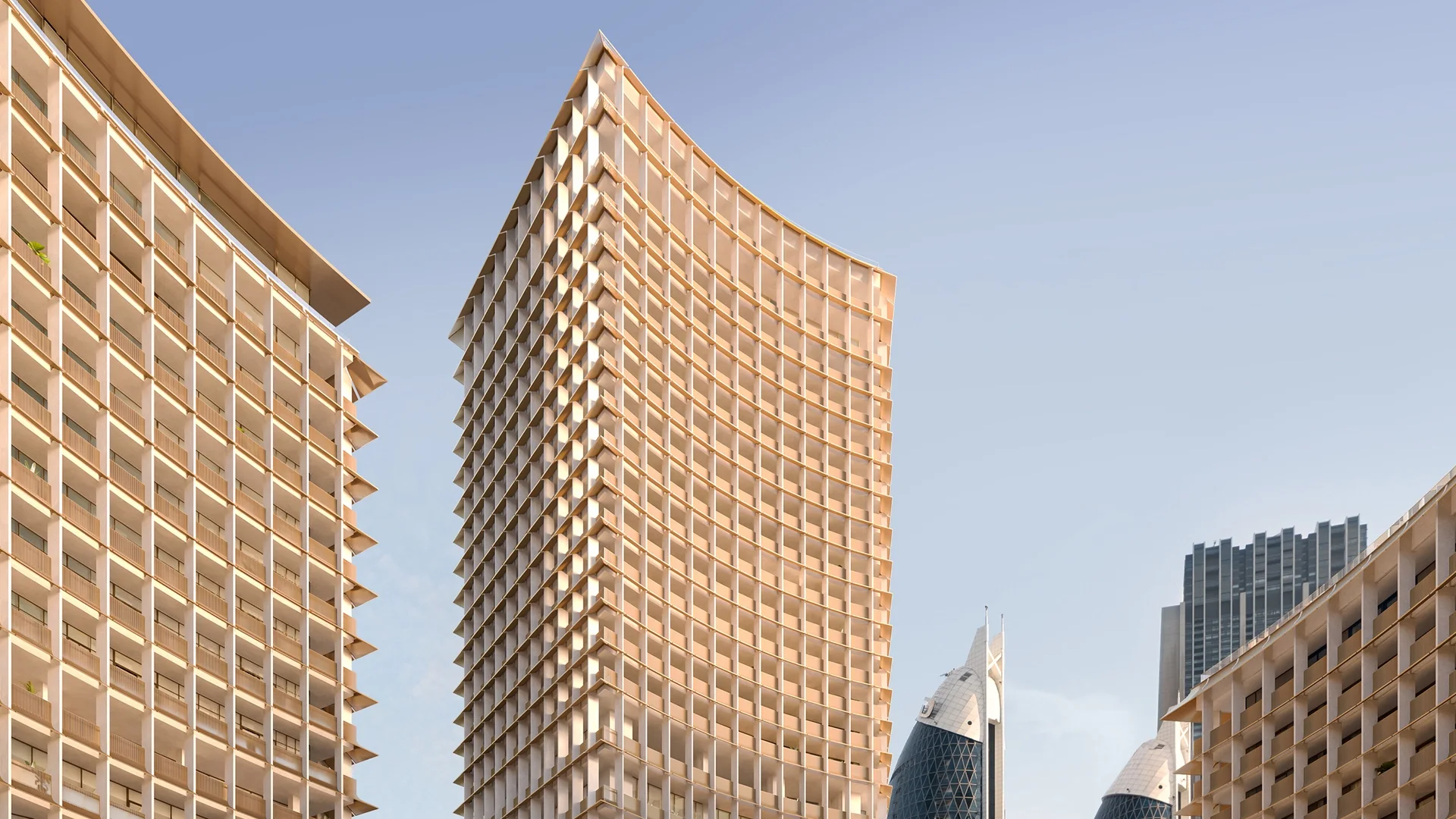 The tower crown by day — Carlyle Residences Dubai