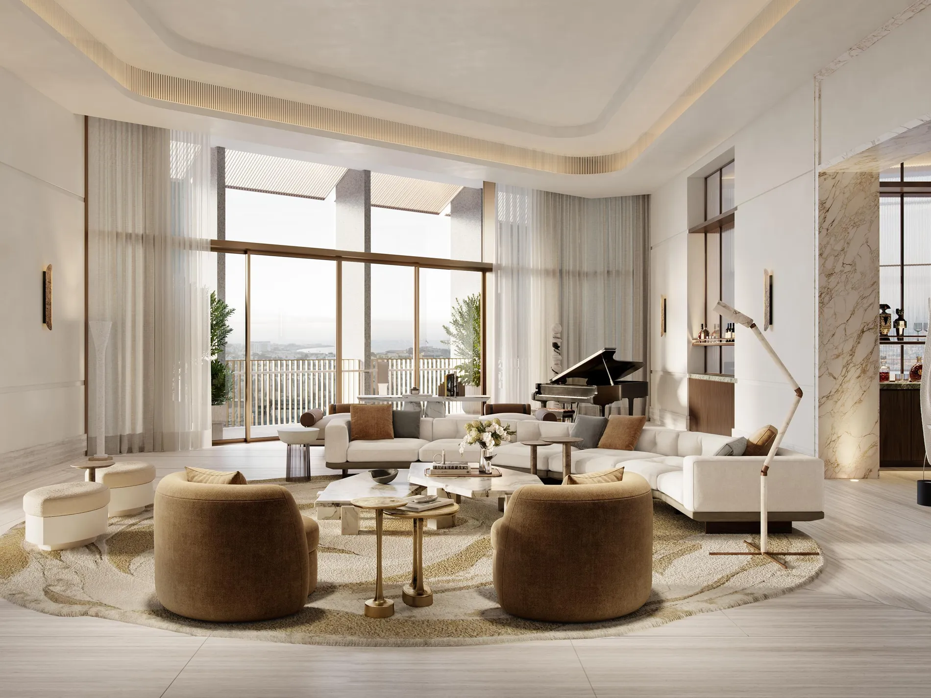 Penthouse living room — Carlyle Residences Dubai
